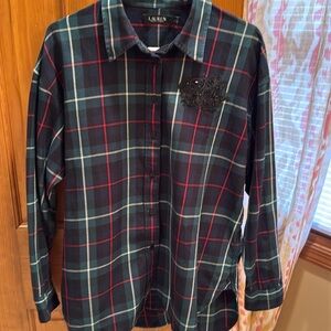 Lauren Ralph Lauren Embellished Plaid Shirt